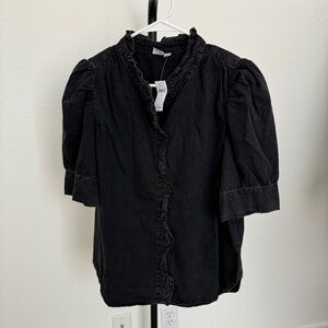 Gap Ruffle Denim Shirt Size S
